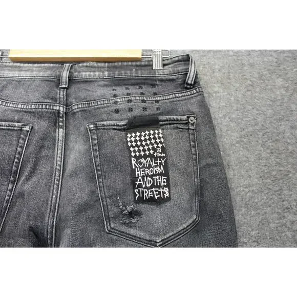 Ksubi Van Winkle Mash Up Jeans Black Mens 34x32 Distressed